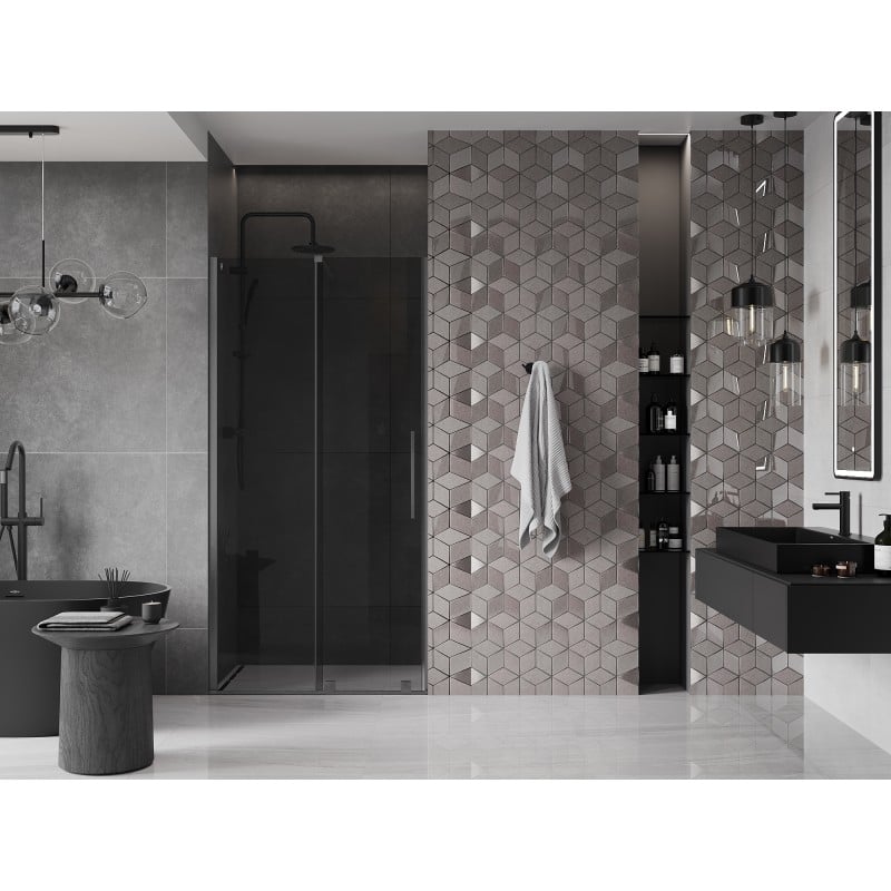 Mexen Velar drzwi prysznicowe rozsuwane 110 cm, grafit, gun gray szczotkowany - 871-110-000-41-66