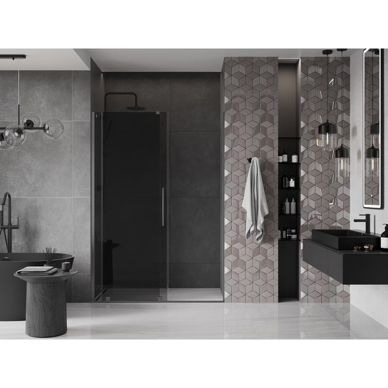 Mexen Velar drzwi prysznicowe rozsuwane 150 cm, grafit, gun gray szczotkowany - 871-150-000-41-66
