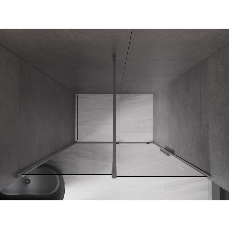 Mexen Velar drzwi prysznicowe rozsuwane 150 cm, grafit, gun gray szczotkowany - 871-150-000-41-66