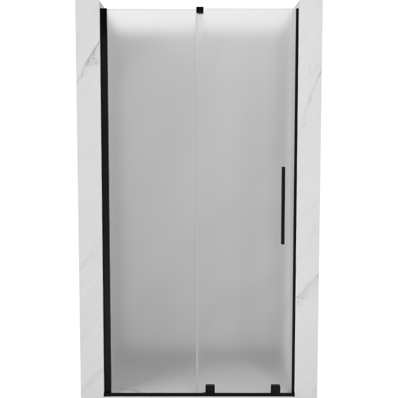 Mexen Velar drzwi prysznicowe rozsuwane 110 cm, szron, czarne - 871-110-000-31-70