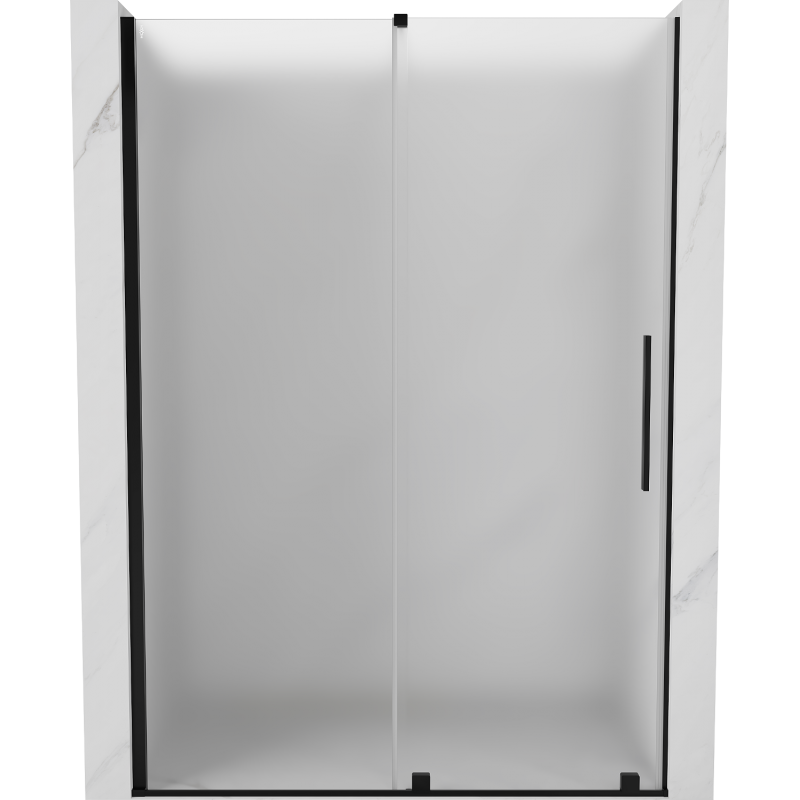 Mexen Velar drzwi prysznicowe rozsuwane 150 cm, szron, czarne - 871-150-000-31-70