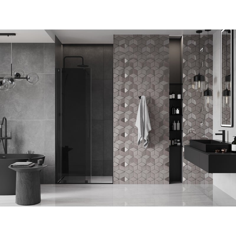 Mexen Velar drzwi prysznicowe rozsuwane 100 cm, grafit, czarne - 871-100-000-41-70