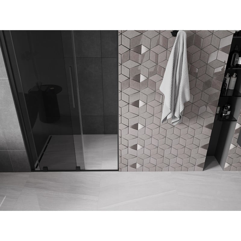 Mexen Velar drzwi prysznicowe rozsuwane 100 cm, grafit, czarne - 871-100-000-41-70