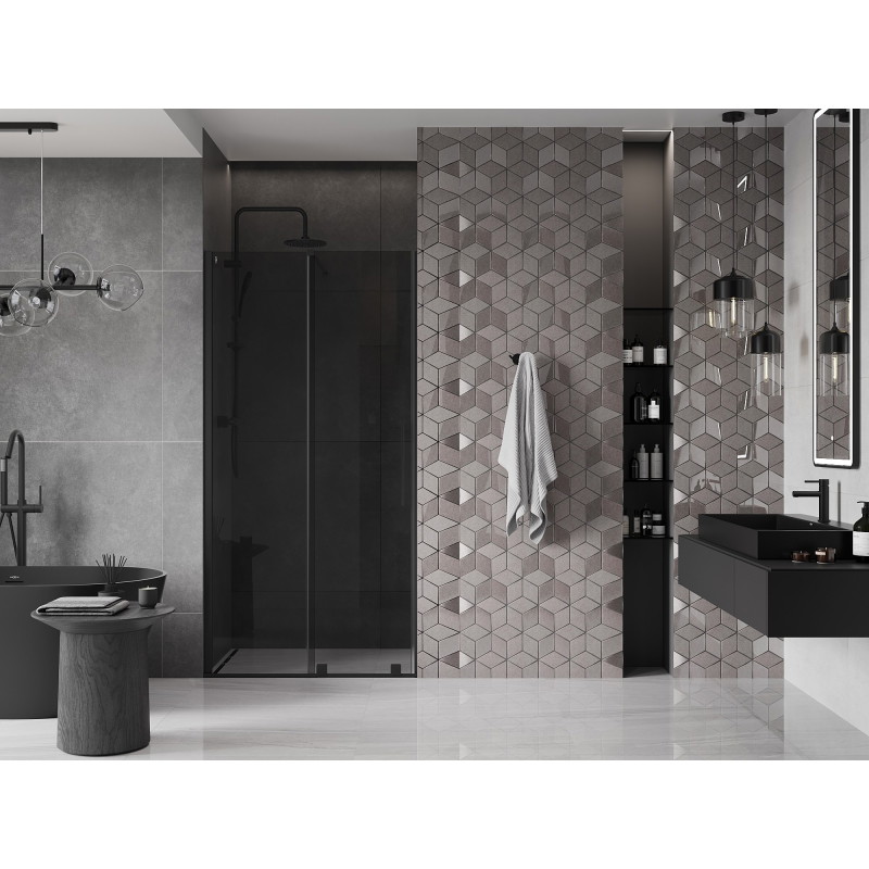Mexen Velar drzwi prysznicowe rozsuwane 120 cm, grafit, czarne - 871-120-000-41-70