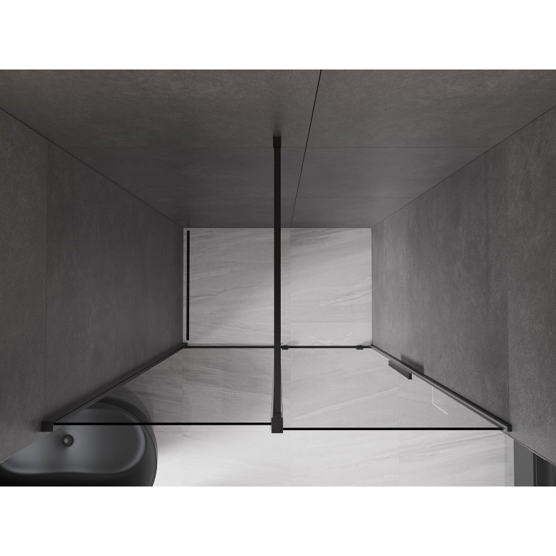 Mexen Velar drzwi prysznicowe rozsuwane 140 cm, grafit, czarne - 871-140-000-41-70