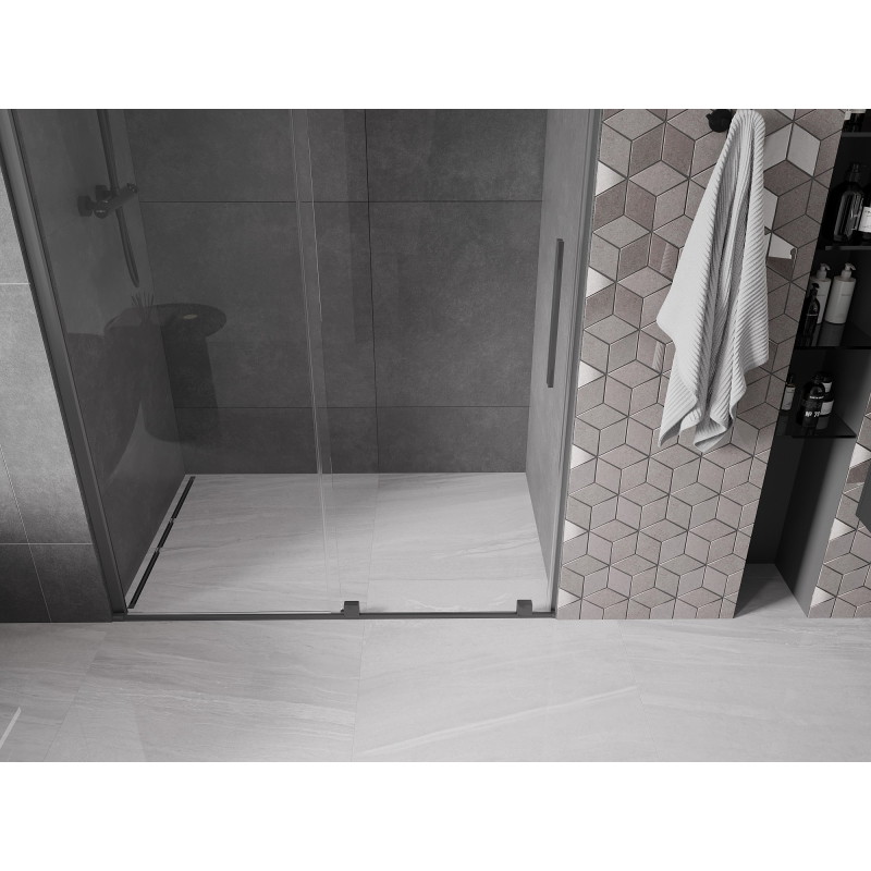 Mexen Velar drzwi prysznicowe rozsuwane 130 cm, transparent, gun metal - 871-130-000-01-95