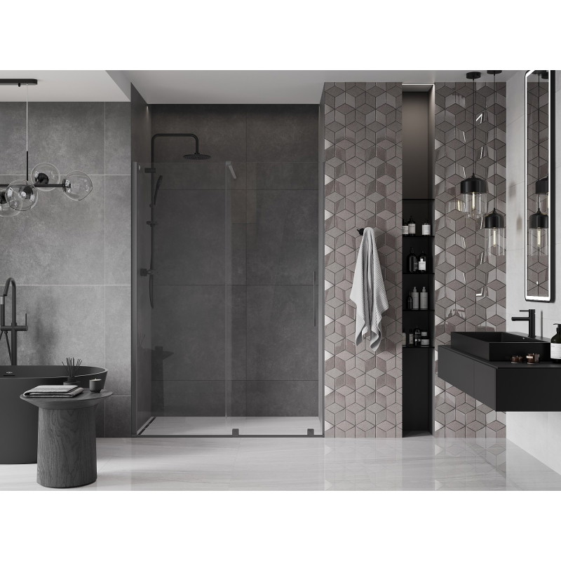 Mexen Velar drzwi prysznicowe rozsuwane 130 cm, transparent, gun metal - 871-130-000-01-95