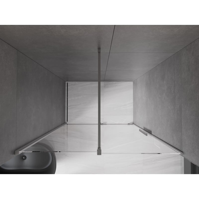Mexen Velar drzwi prysznicowe rozsuwane 140 cm, transparent, gun metal - 871-140-000-01-95