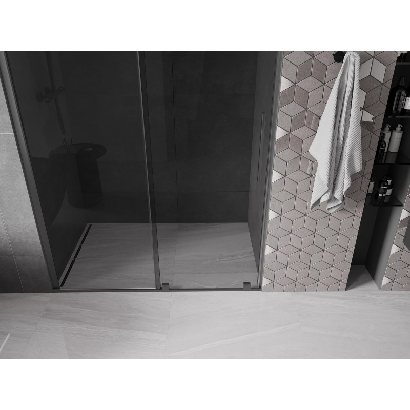 Mexen Velar drzwi prysznicowe rozsuwane 130 cm, grafit, gun metal - 871-130-000-41-95