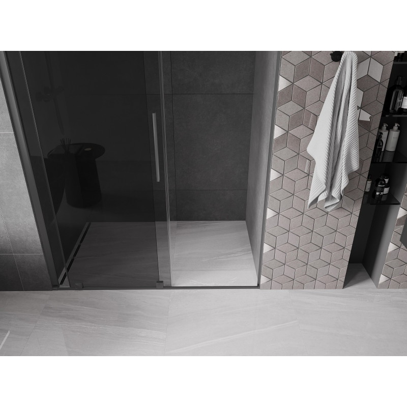 Mexen Velar drzwi prysznicowe rozsuwane 150 cm, grafit, gun metal - 871-150-000-41-95