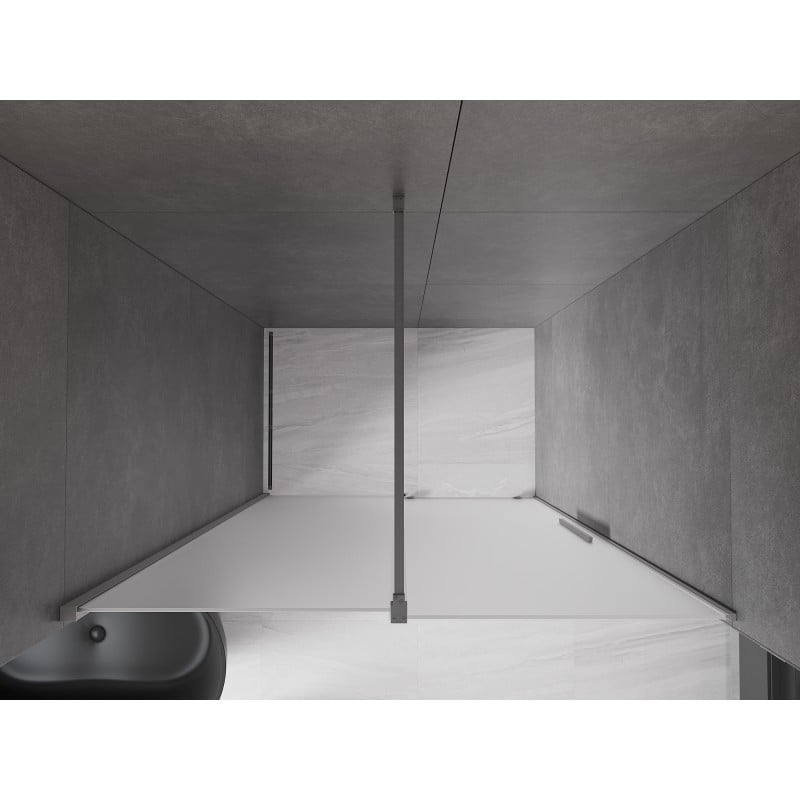 Mexen Velar drzwi prysznicowe rozsuwane 140 cm, szron, gun metal - 871-140-000-31-95