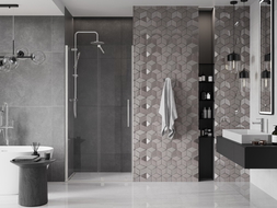 Mexen Velar drzwi prysznicowe rozsuwane 110 cm, transparent, nikiel szczotkowany - 871-110-000-01-97