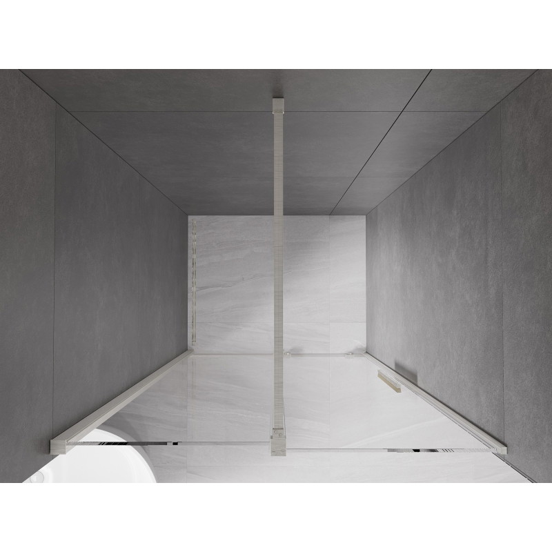 Mexen Velar drzwi prysznicowe rozsuwane 90 cm, transparent, nikiel szczotkowany - 871-090-000-01-97