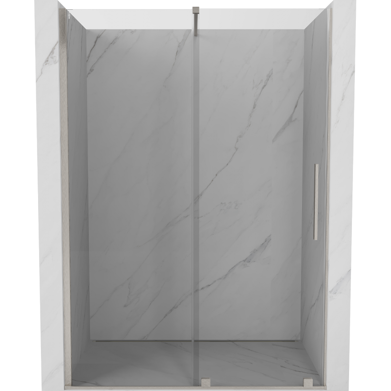 Mexen Velar drzwi prysznicowe rozsuwane 140 cm, transparent, nikiel szczotkowany - 871-140-000-01-97