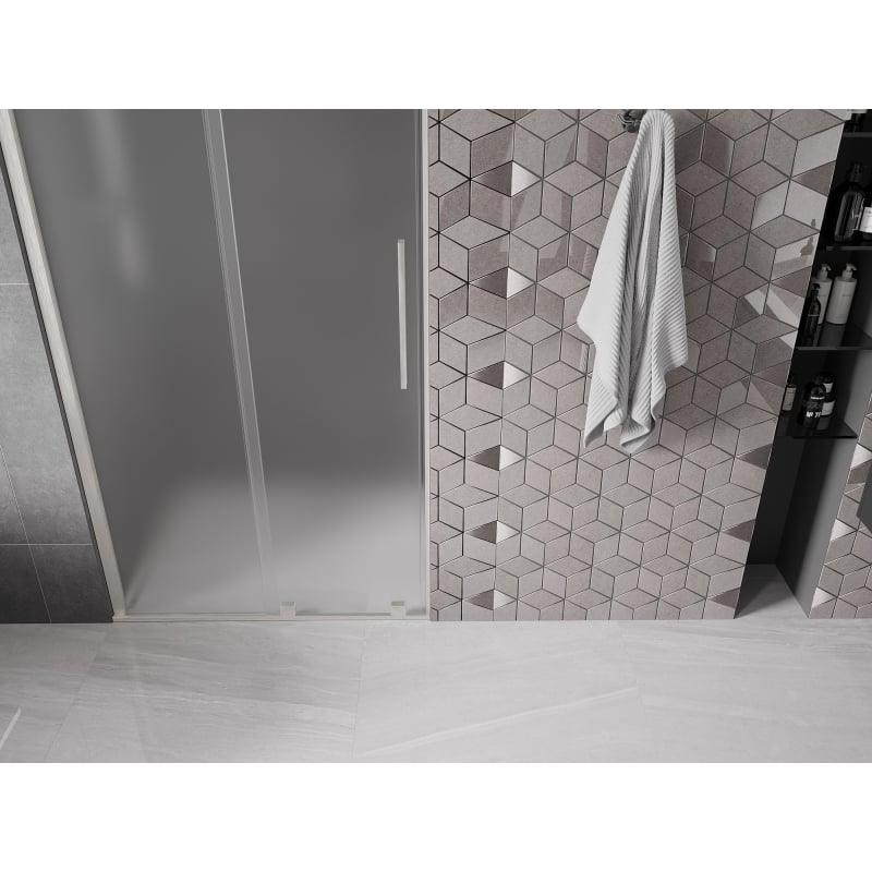 Mexen Velar drzwi prysznicowe rozsuwane 90 cm, szron, nikiel szczotkowany - 871-090-000-31-97