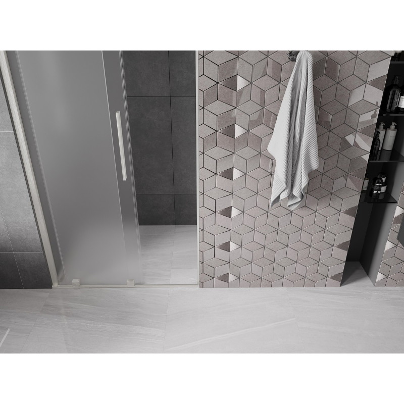 Mexen Velar drzwi prysznicowe rozsuwane 90 cm, szron, nikiel szczotkowany - 871-090-000-31-97