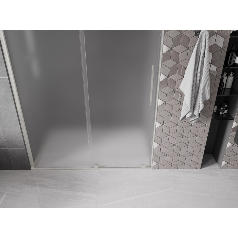 Mexen Velar drzwi prysznicowe rozsuwane 150 cm, szron, nikiel szczotkowany - 871-150-000-31-97
