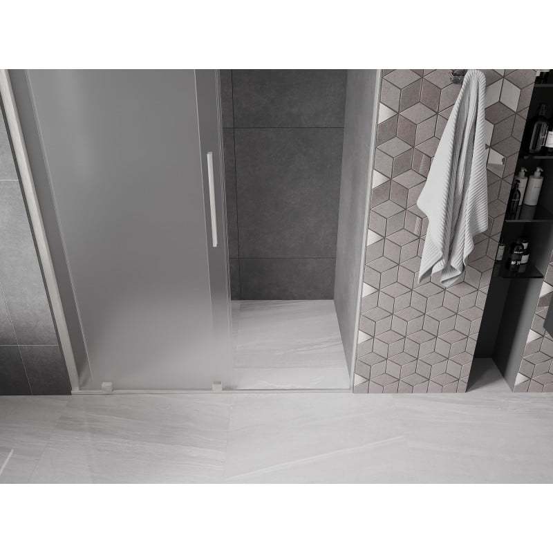 Mexen Velar drzwi prysznicowe rozsuwane 140 cm, szron, nikiel szczotkowany - 871-140-000-31-97