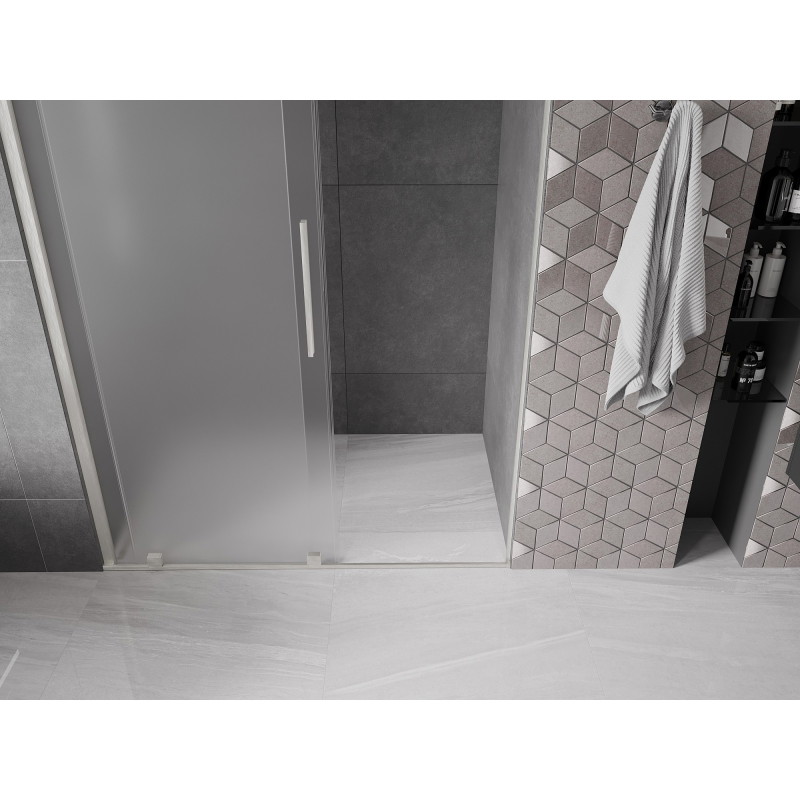 Mexen Velar drzwi prysznicowe rozsuwane 150 cm, szron, nikiel szczotkowany - 871-150-000-31-97