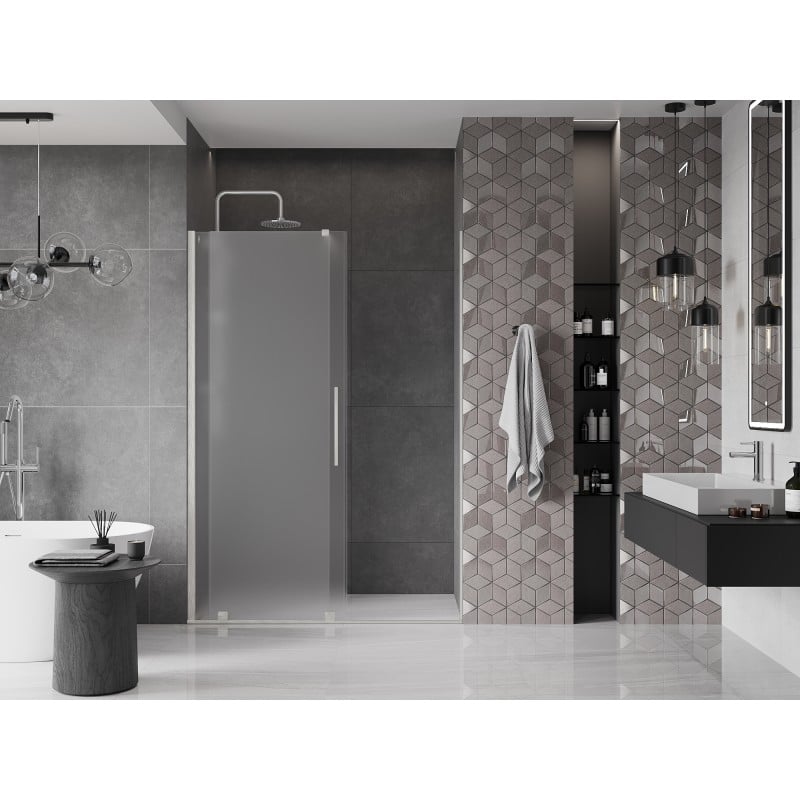 Mexen Velar drzwi prysznicowe rozsuwane 130 cm, szron, nikiel szczotkowany - 871-130-000-31-97
