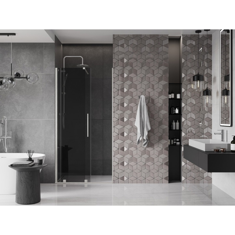 Mexen Velar drzwi prysznicowe rozsuwane 100 cm, grafit, nikiel szczotkowany - 871-100-000-41-97