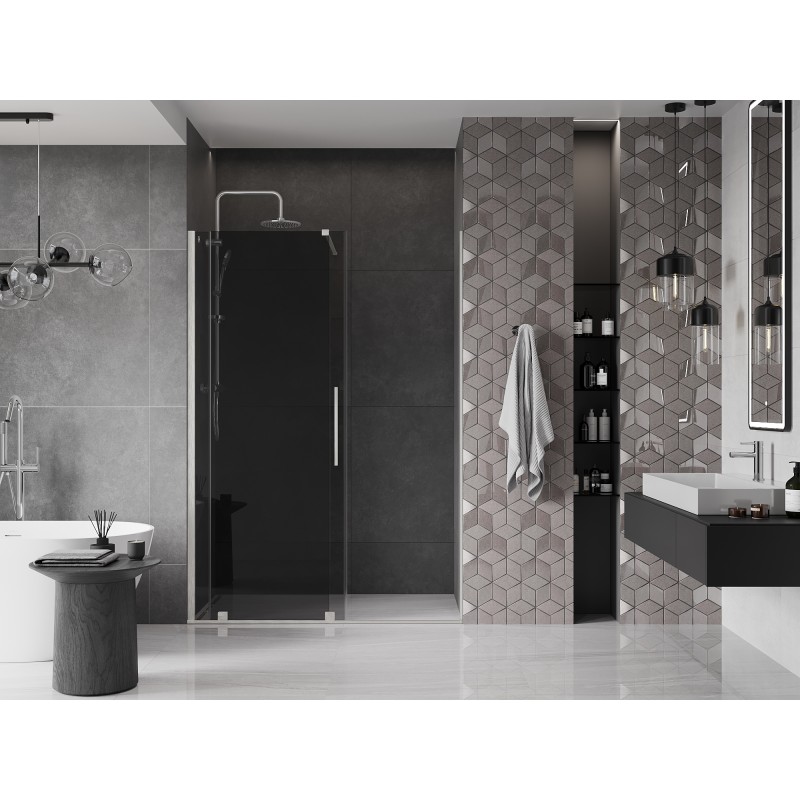 Mexen Velar drzwi prysznicowe rozsuwane 130 cm, grafit, nikiel szczotkowany - 871-130-000-41-97