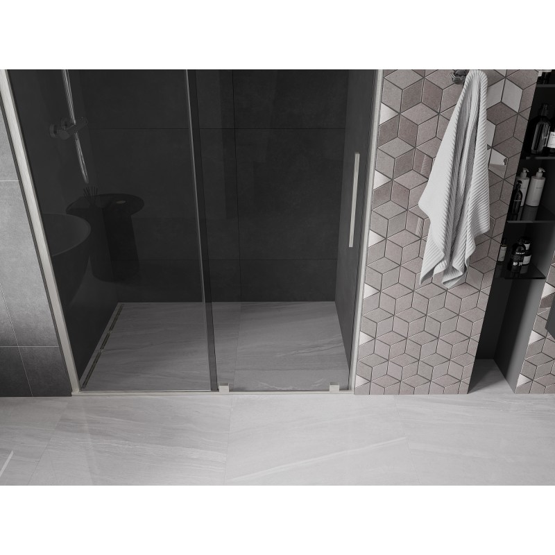 Mexen Velar drzwi prysznicowe rozsuwane 130 cm, grafit, nikiel szczotkowany - 871-130-000-41-97