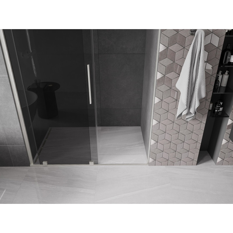 Mexen Velar drzwi prysznicowe rozsuwane 160 cm, grafit, nikiel szczotkowany - 871-160-000-41-97