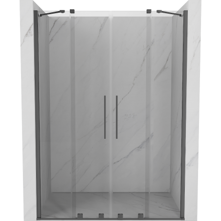 Mexen Velar Duo drzwi prysznicowe rozsuwane 140 cm, transparent, gun metal - 871-140-000-02-95