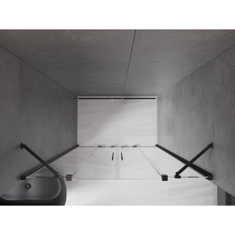 Mexen Velar Duo drzwi prysznicowe rozsuwane 160 cm, transparent, gun metal - 871-160-000-02-95