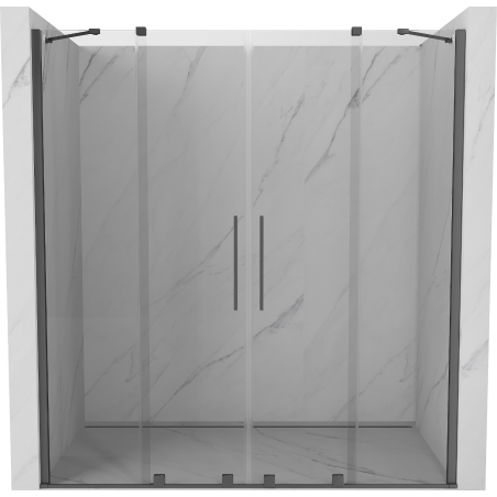 Mexen Velar Duo drzwi prysznicowe rozsuwane 180 cm, transparent, gun metal - 871-180-000-02-95