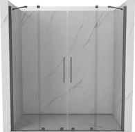Mexen Velar Duo drzwi prysznicowe rozsuwane 180 cm, transparent, gun metal - 871-180-000-02-95