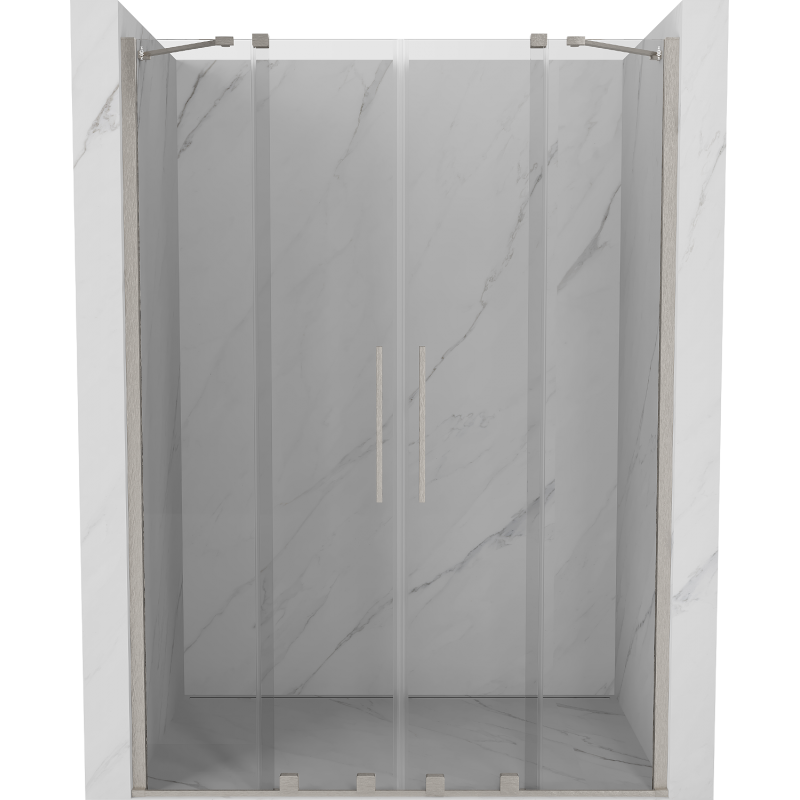 Mexen Velar Duo drzwi prysznicowe rozsuwane 140 cm, transparent, nikiel szczotkowany - 871-140-000-02-97