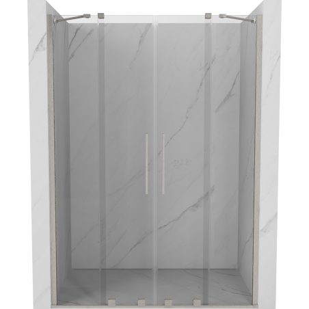 Mexen Velar Duo drzwi prysznicowe rozsuwane 140 cm, transparent, nikiel szczotkowany - 871-140-000-02-97