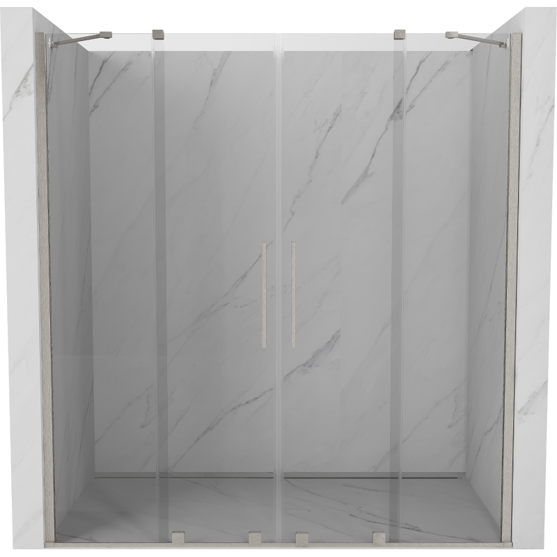 Mexen Velar Duo drzwi prysznicowe rozsuwane 180 cm, transparent, nikiel szczotkowany - 871-180-000-02-97