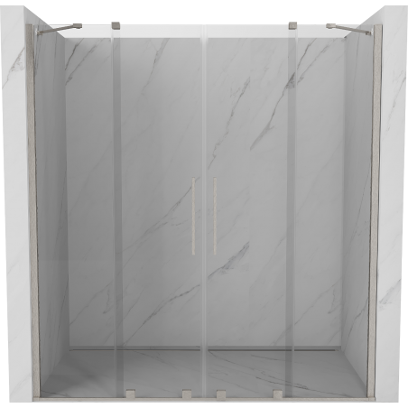 Mexen Velar Duo drzwi prysznicowe rozsuwane 180 cm, transparent, nikiel szczotkowany - 871-180-000-02-97