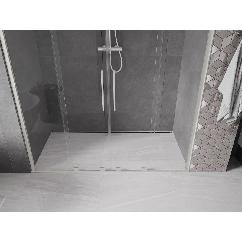 Mexen Velar Duo drzwi prysznicowe rozsuwane 170 cm, transparent, nikiel szczotkowany - 871-170-000-02-97