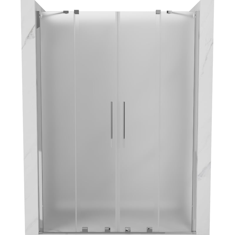 Mexen Velar Duo drzwi prysznicowe rozsuwane 140 cm, szron, chrom - 871-140-000-32-01