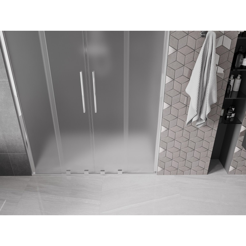 Mexen Velar Duo drzwi prysznicowe rozsuwane 160 cm, szron, chrom - 871-160-000-32-01