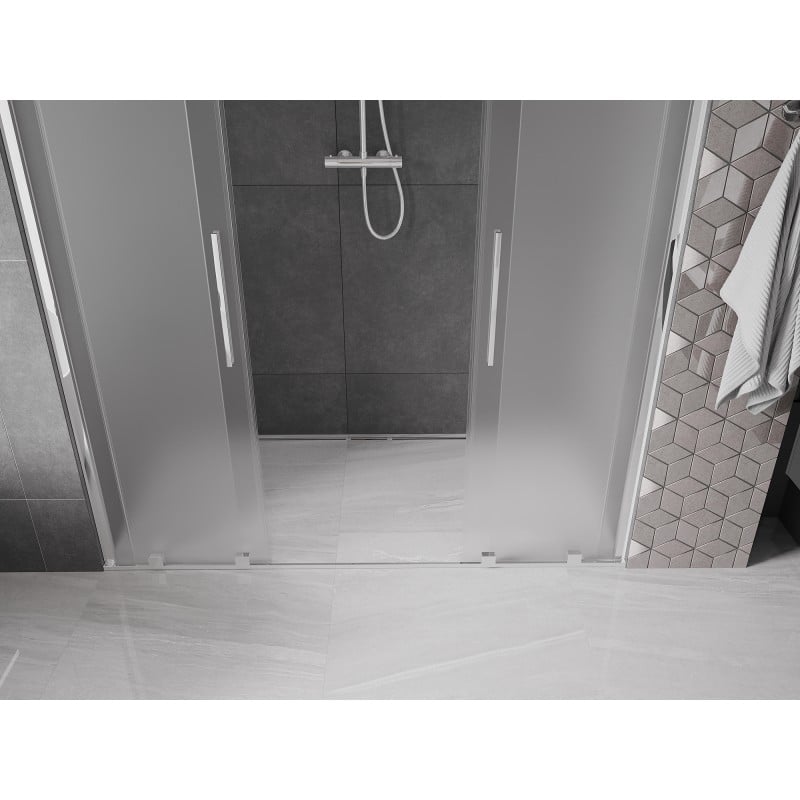 Mexen Velar Duo drzwi prysznicowe rozsuwane 180 cm, szron, chrom - 871-180-000-32-01