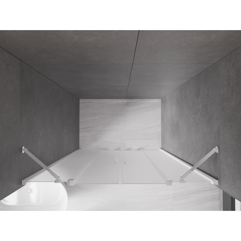 Mexen Velar Duo drzwi prysznicowe rozsuwane 150 cm, szron, chrom - 871-150-000-32-01