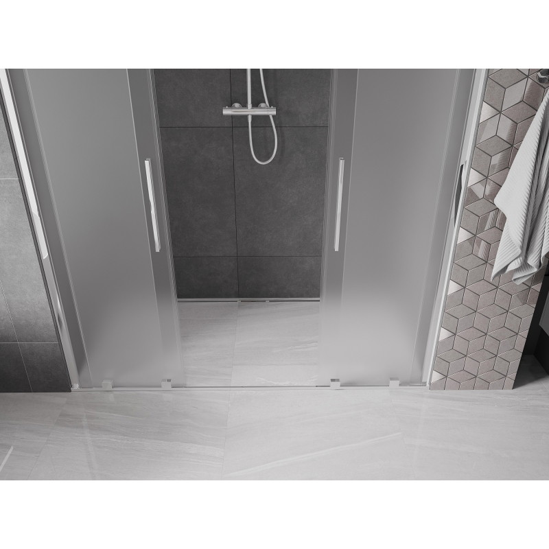 Mexen Velar Duo drzwi prysznicowe rozsuwane 170 cm, szron, chrom - 871-170-000-32-01
