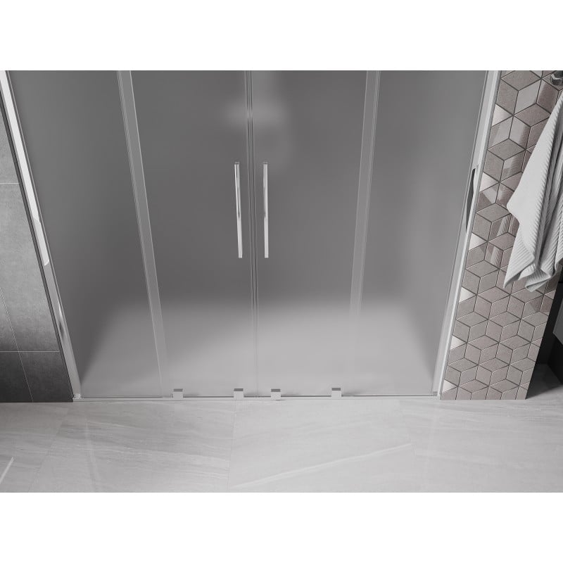 Mexen Velar Duo drzwi prysznicowe rozsuwane 180 cm, szron, chrom - 871-180-000-32-01