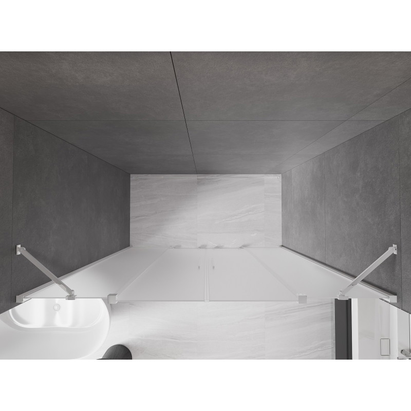 Mexen Velar Duo drzwi prysznicowe rozsuwane 170 cm, szron, chrom - 871-170-000-32-01