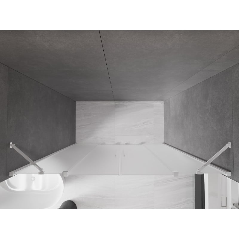Mexen Velar Duo drzwi prysznicowe rozsuwane 180 cm, szron, chrom - 871-180-000-32-01