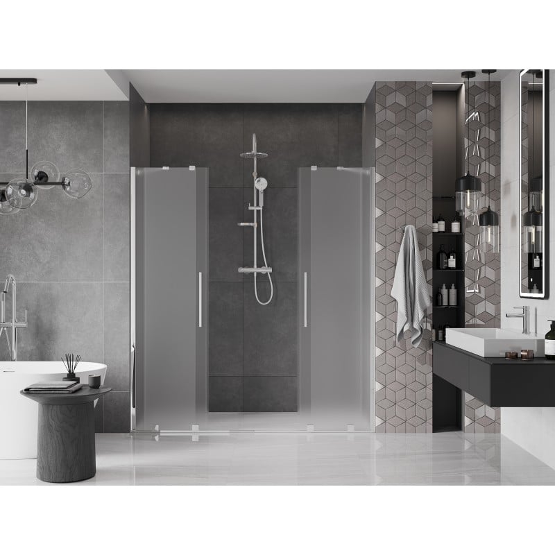 Mexen Velar Duo drzwi prysznicowe rozsuwane 180 cm, szron, chrom - 871-180-000-32-01