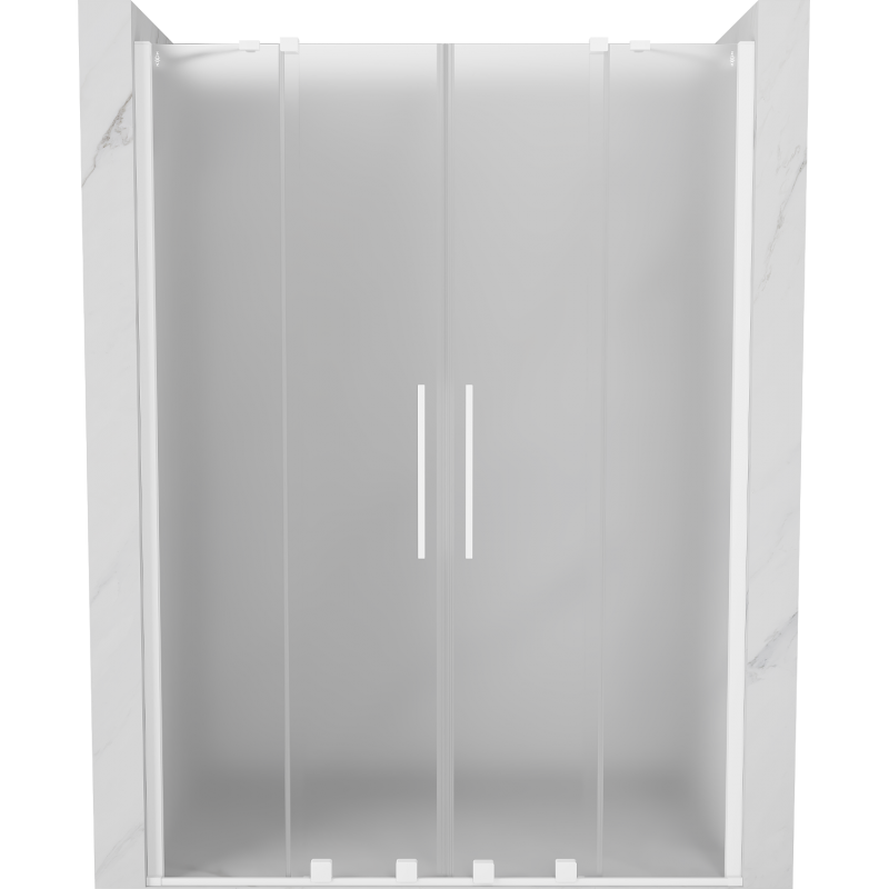 Mexen Velar Duo drzwi prysznicowe rozsuwane 140 cm, szron, białe - 871-140-000-32-20