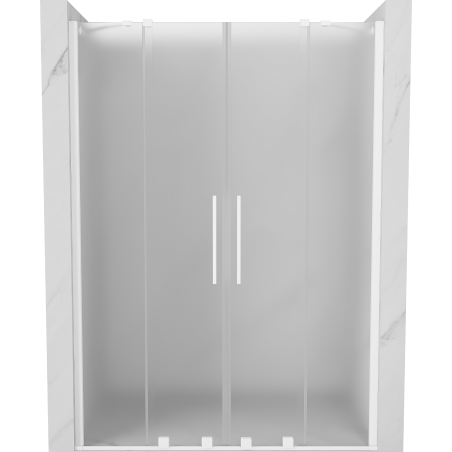 Mexen Velar Duo drzwi prysznicowe rozsuwane 140 cm, szron, białe - 871-140-000-32-20