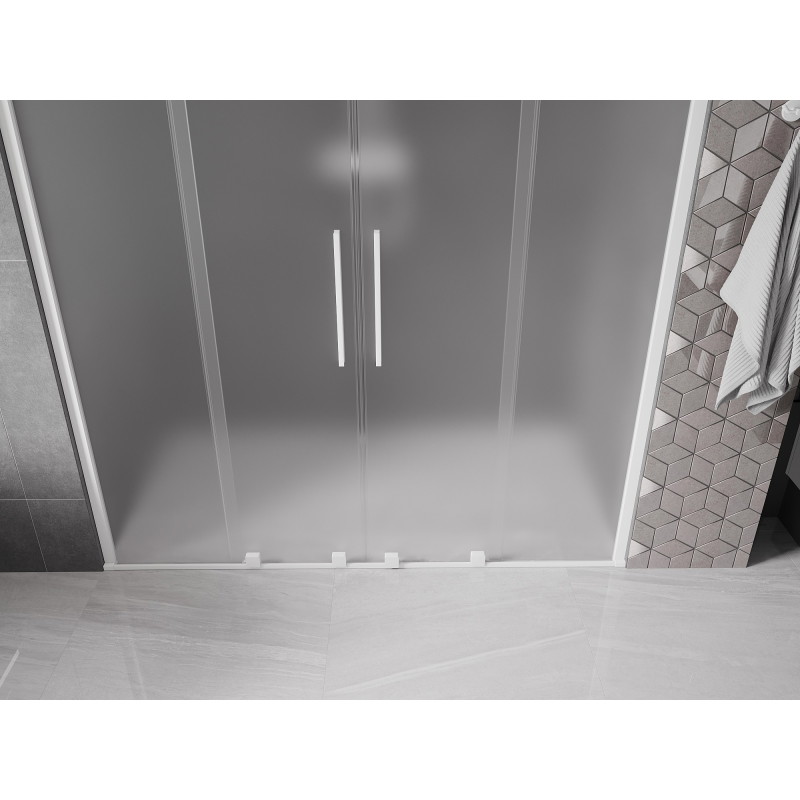 Mexen Velar Duo drzwi prysznicowe rozsuwane 170 cm, szron, białe - 871-170-000-32-20