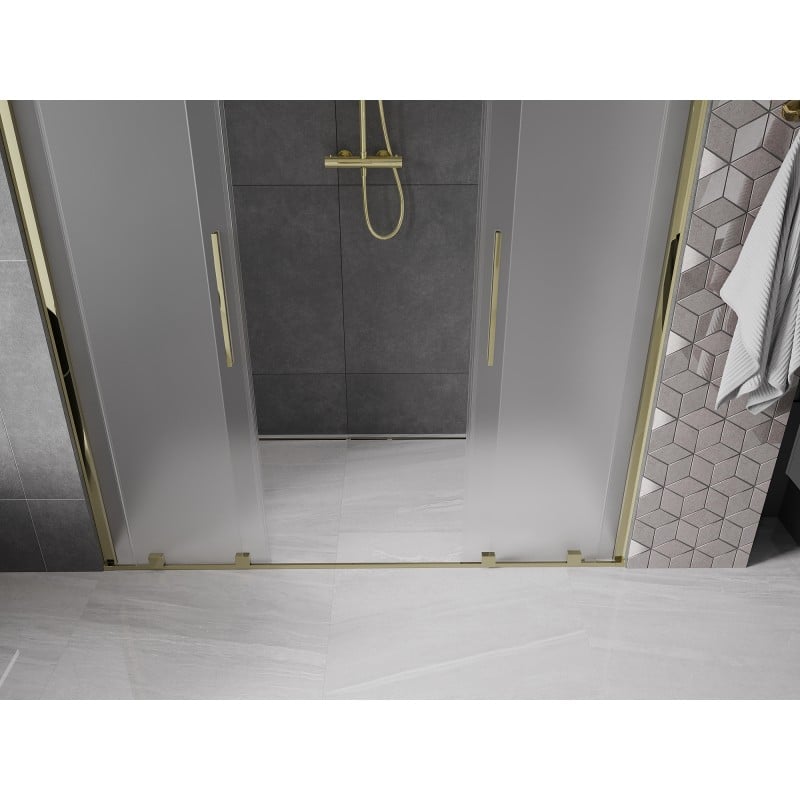 Mexen Velar Duo drzwi prysznicowe rozsuwane 170 cm, szron, złote - 871-170-000-32-50